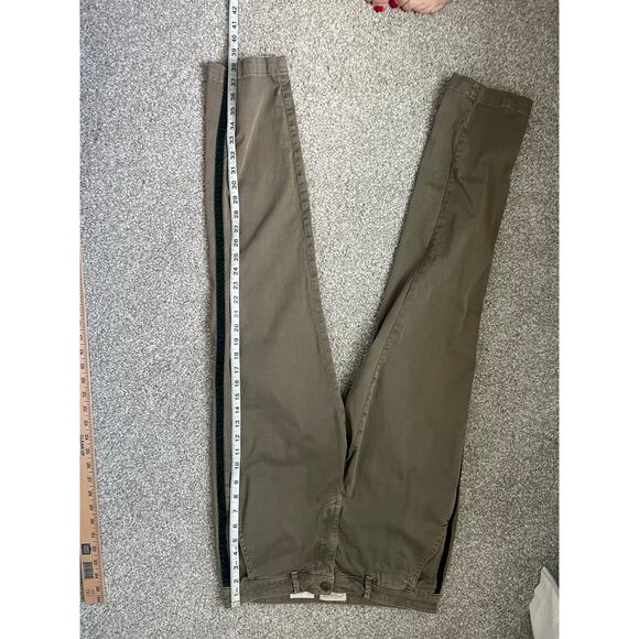 Anthropologie Relaxed Striped Chino Pants Velvet Army Green Boho Womens Size 30 - Picture 12 of 13